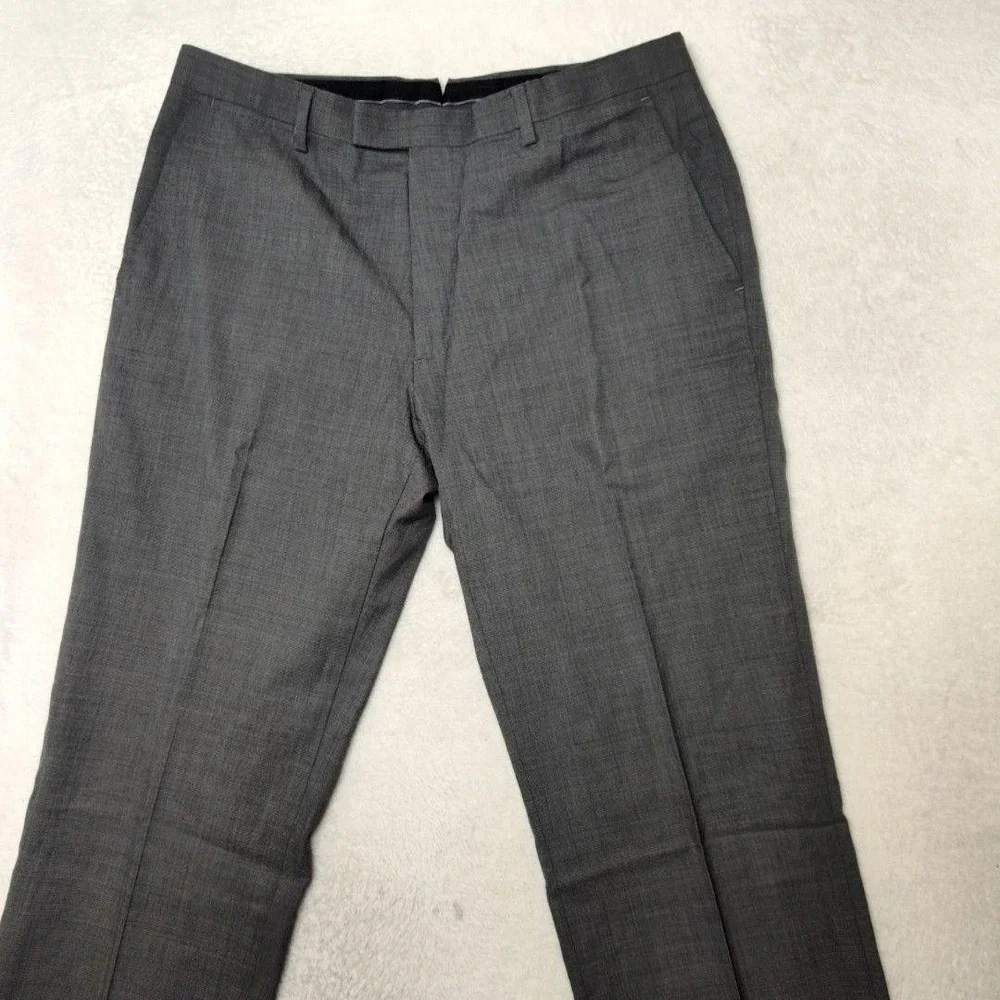 Banana Republic Pants Mens 32x32 Gray Flat Marzotto Wool Tweed Dress Slacks Suit